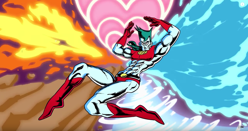 Captain Planet in a very Jojo’s Bizarre Adventure pose